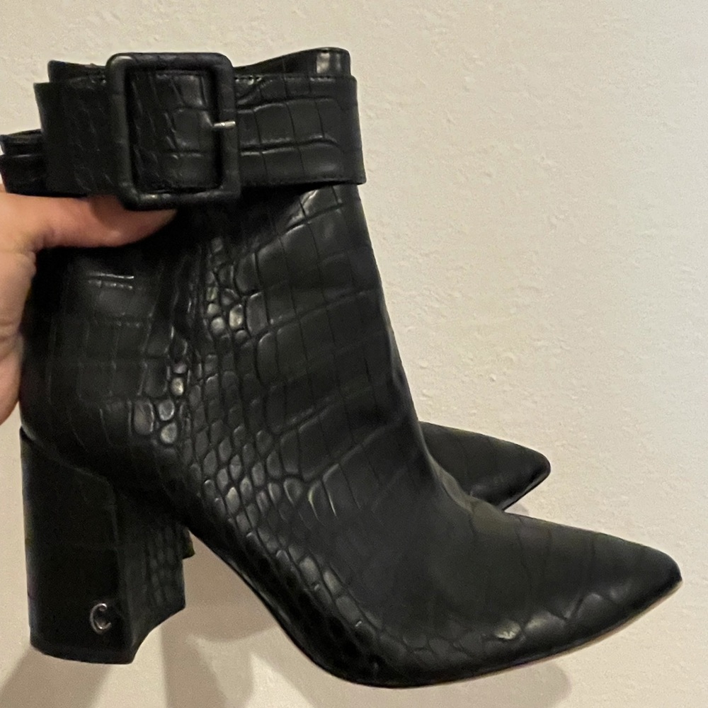 Sam Edelman hardee boots size 8 black croc excellent